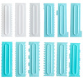 31styles Plastic Cake Cream Scraper Blue and White smoother scrapers cake pattern tool set Cake baking Tools